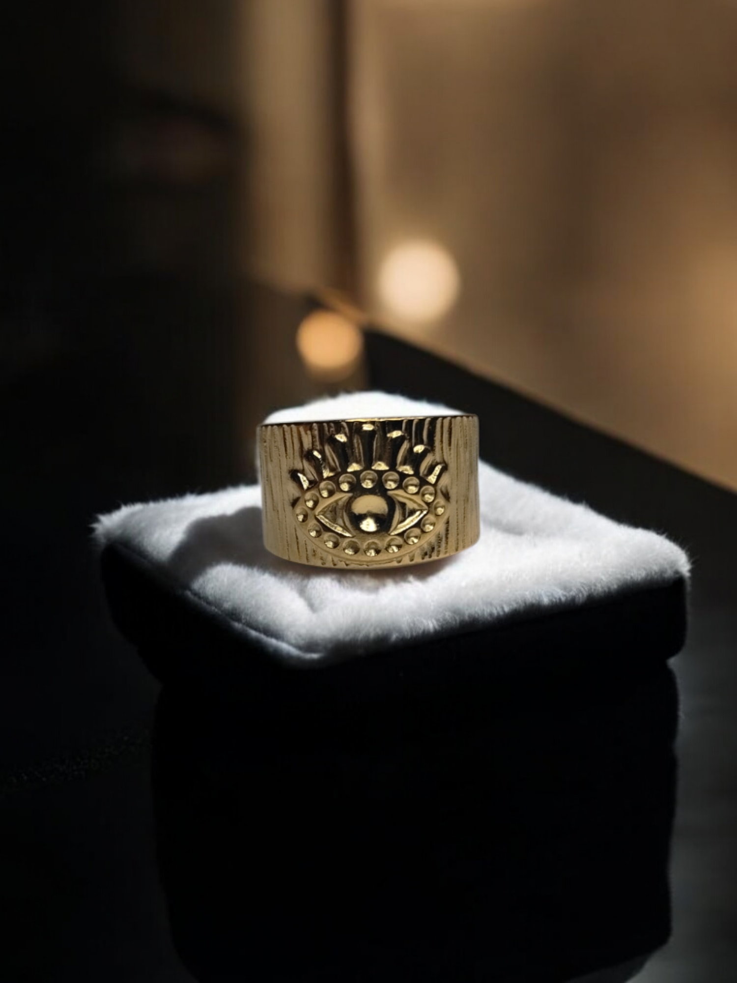 18K Gold Plated Evil Eye Design Ring