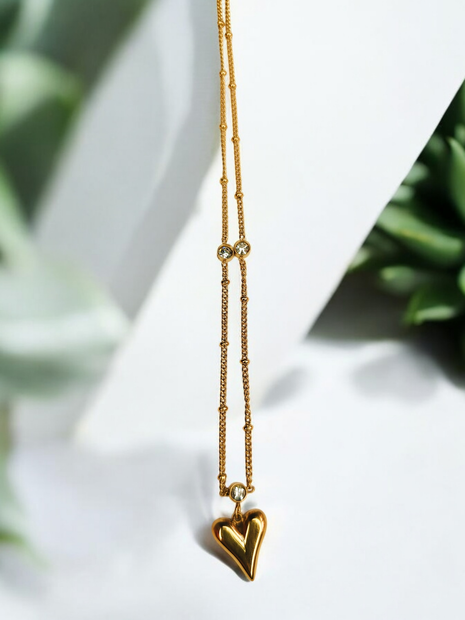 Gold Heart Pendant Necklace