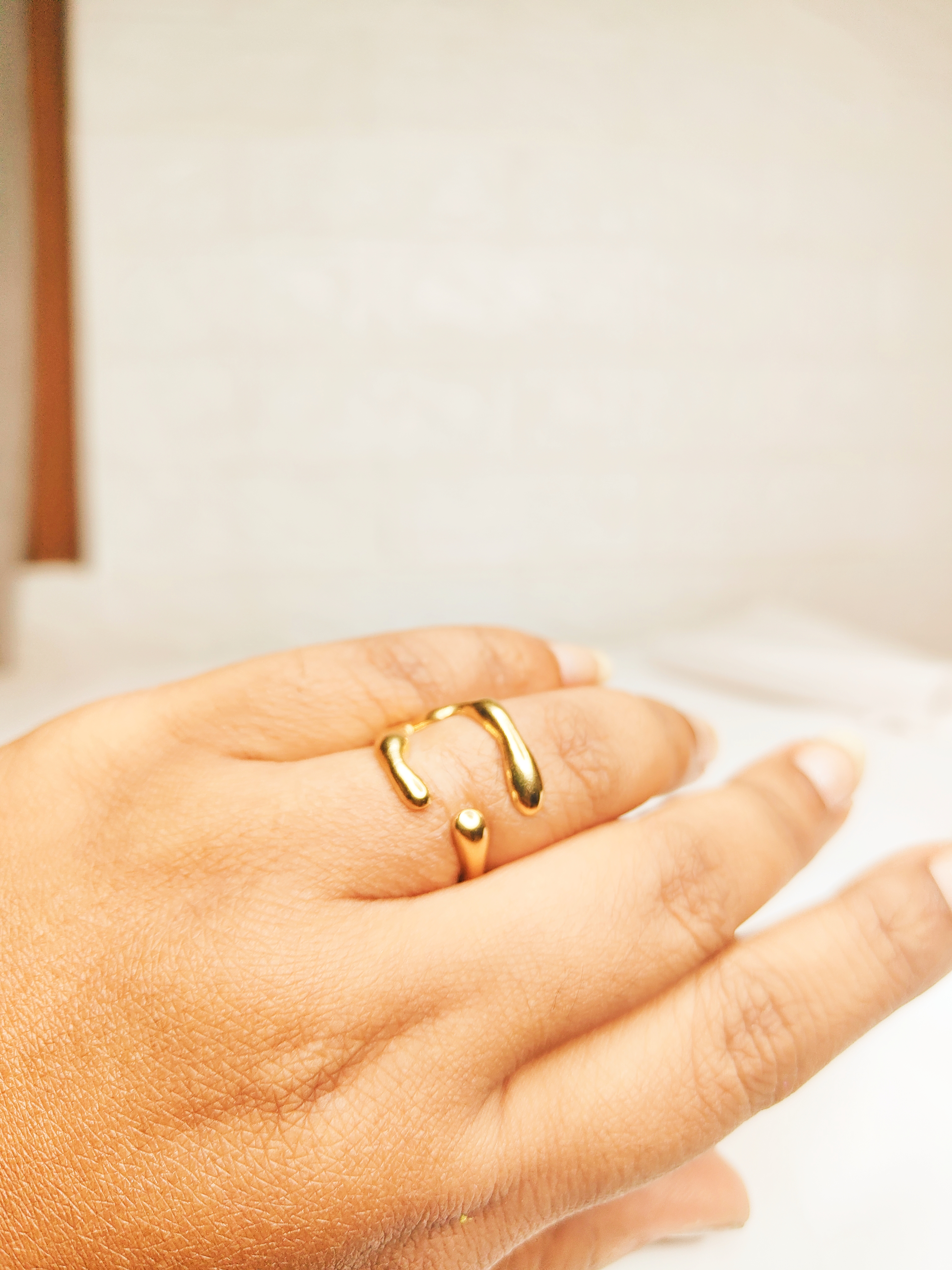 Gold-plated abstract ring
