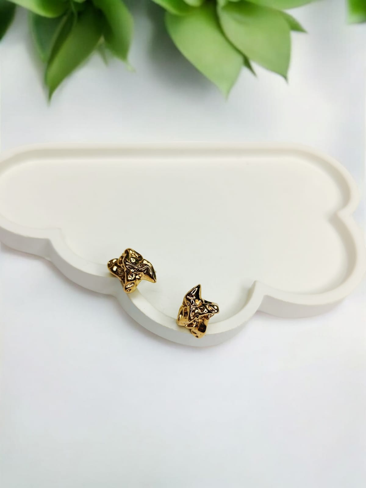 Elegant Gold Abstract Earrings
