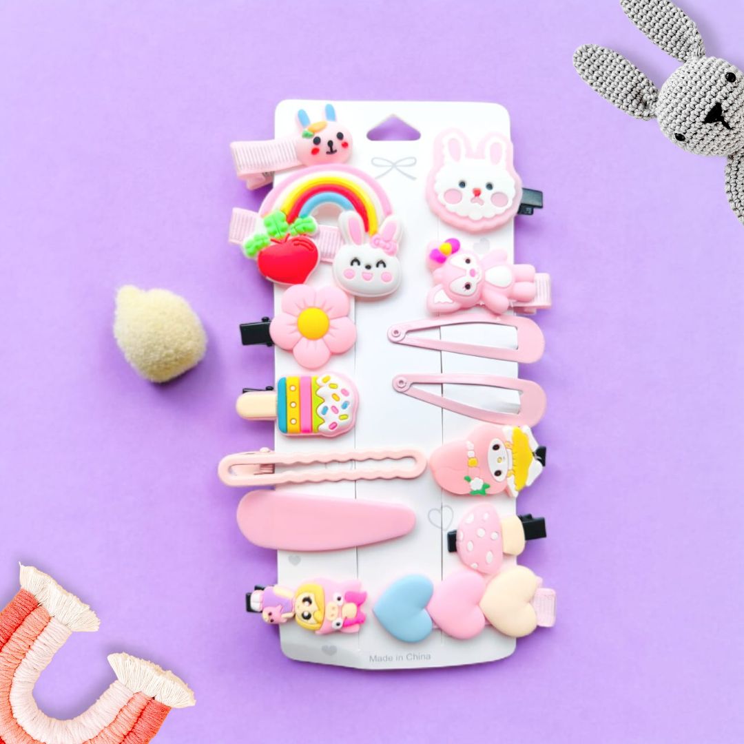 Cute Kids Korean Hair Clips Set