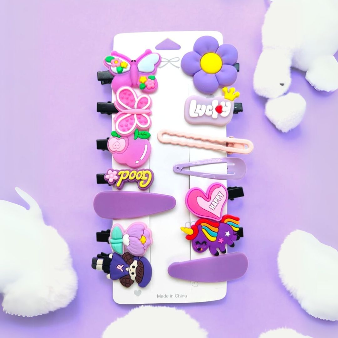 Cute Cartoon Korean Hair Clips Set