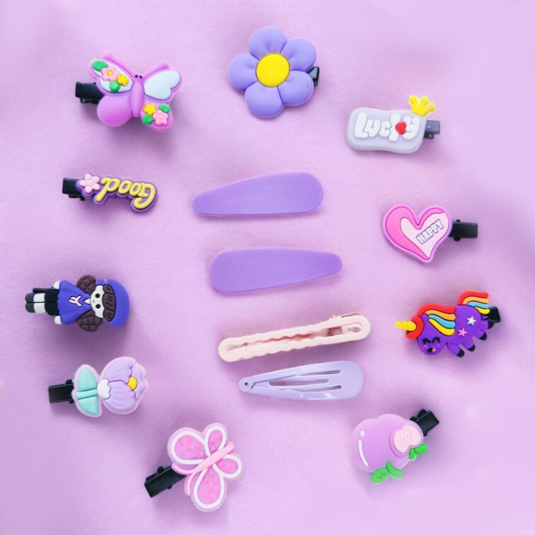 Cute Cartoon Korean Hair Clips Set