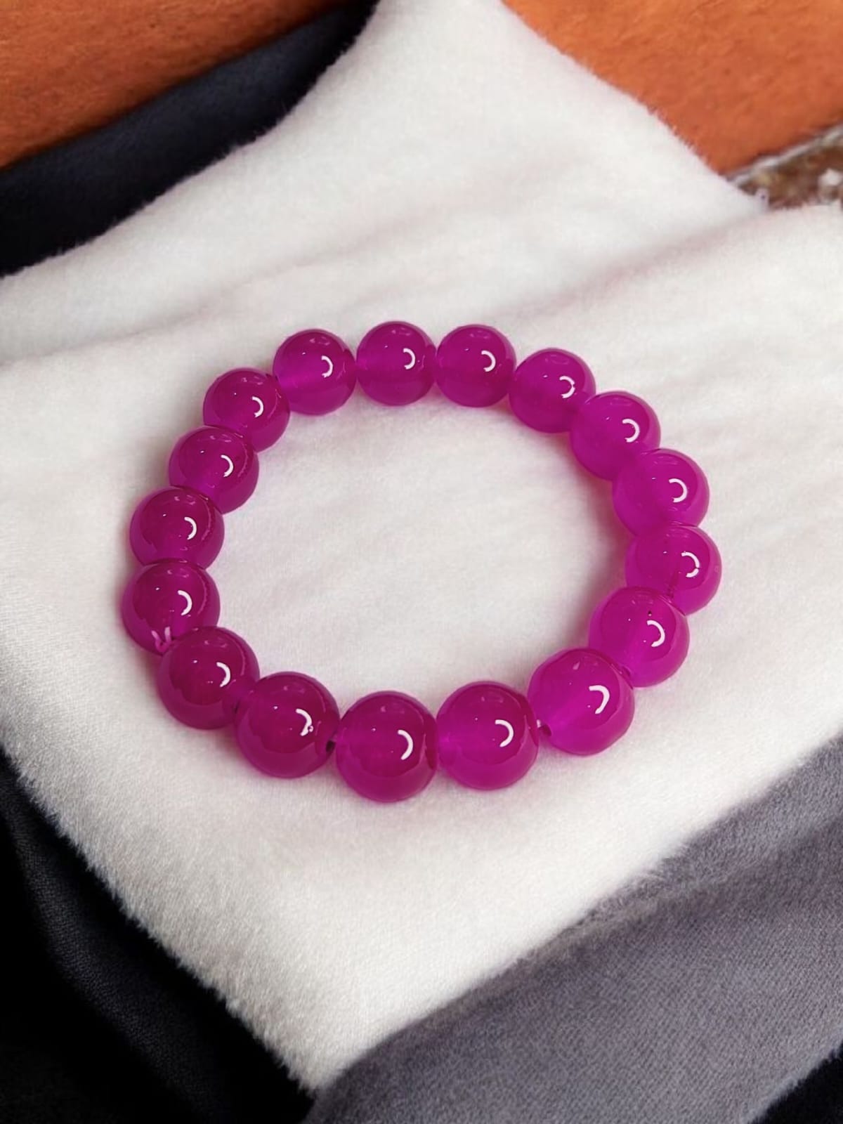 Deep Fuchsia Beaded Bracelet