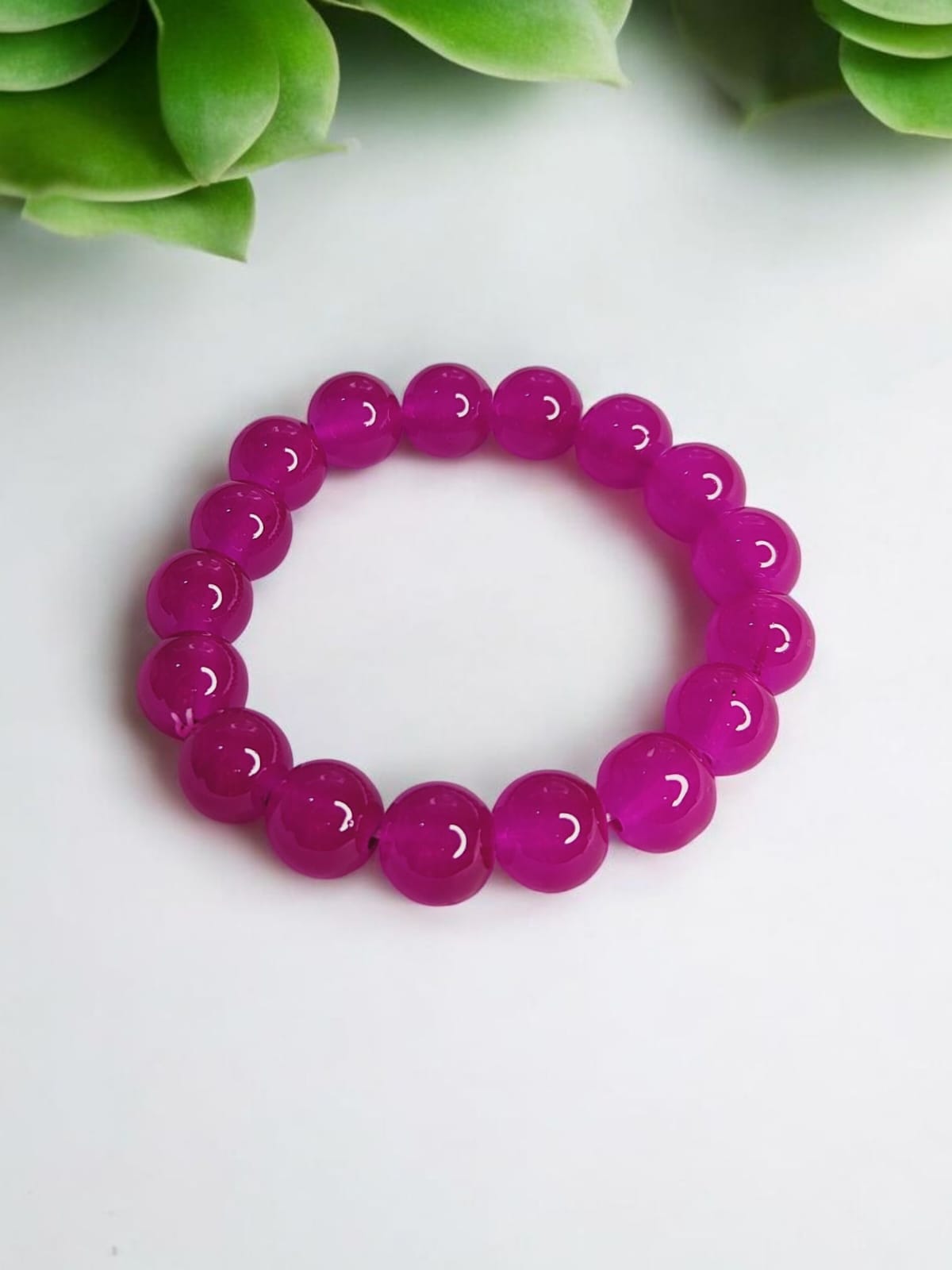 Deep Fuchsia Beaded Bracelet