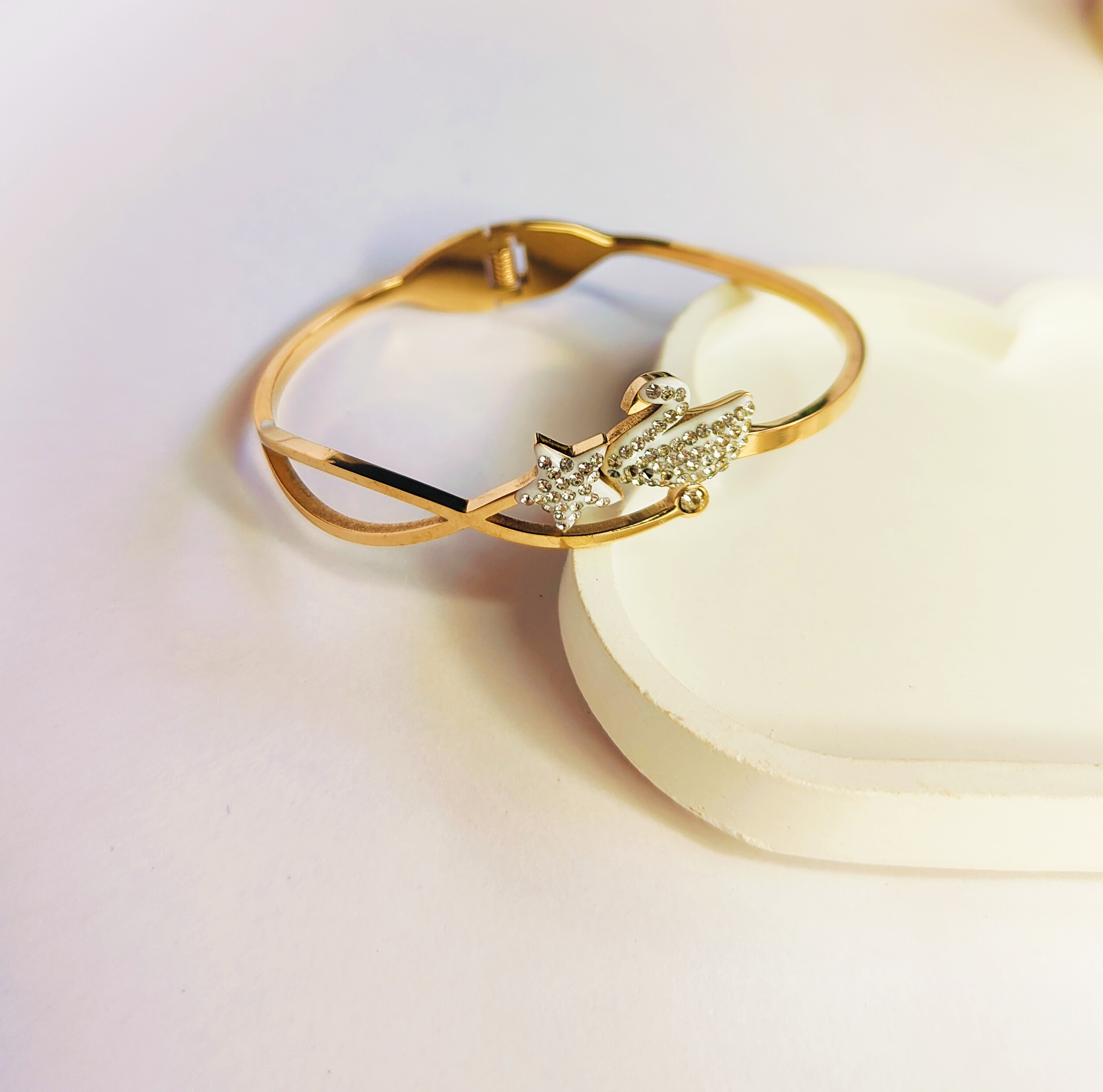 Gold Swan Cuff Bracelet
