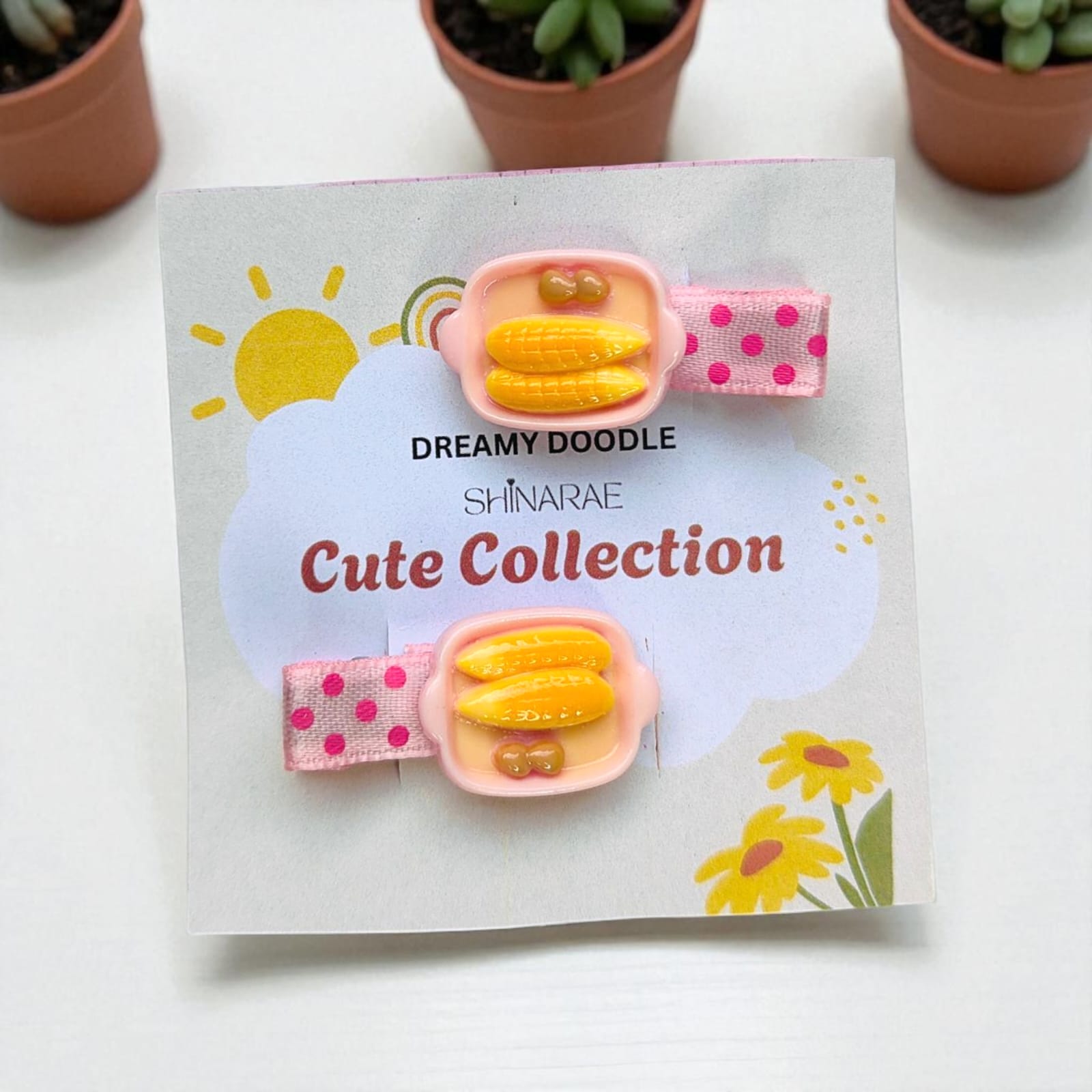 Hand-made Miniature Hair Clips  (Pack of Two Clips)