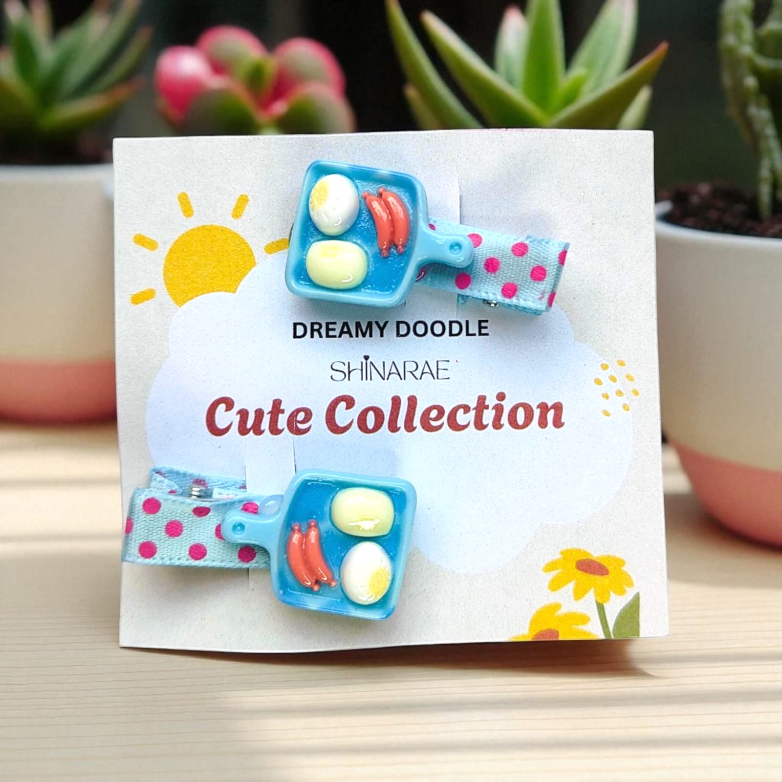 Hand-made Miniature Hair Clips  (Pack of Two Clips)