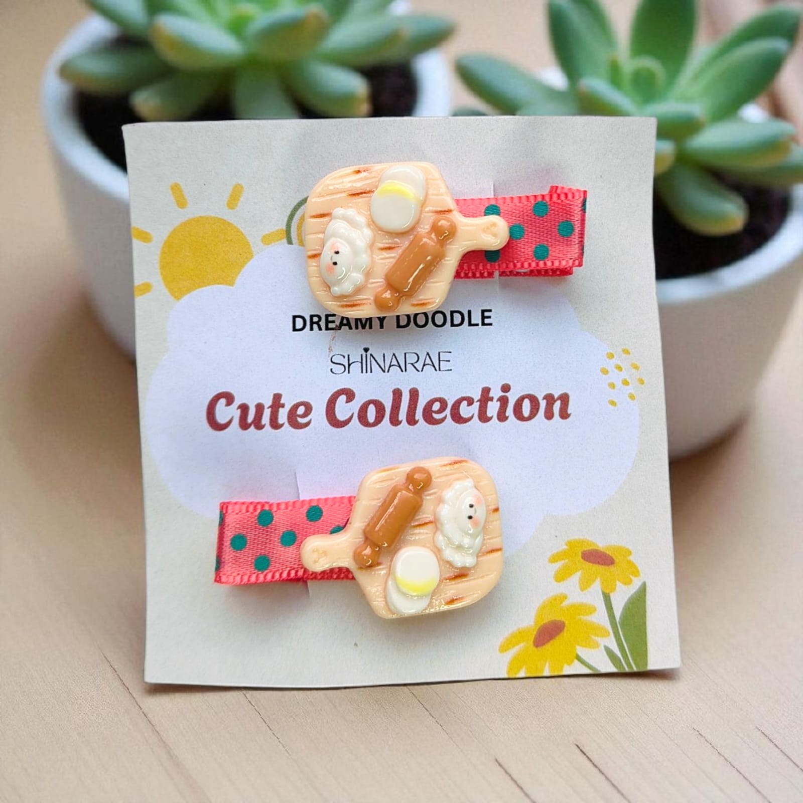 Hand-made Miniature Hair Clips  (Pack of Two Clips)