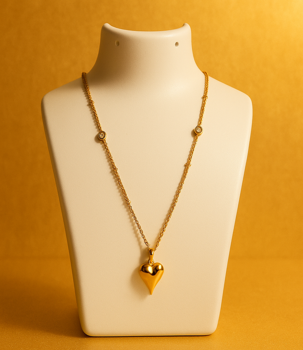 Gold Heart Pendant Necklace