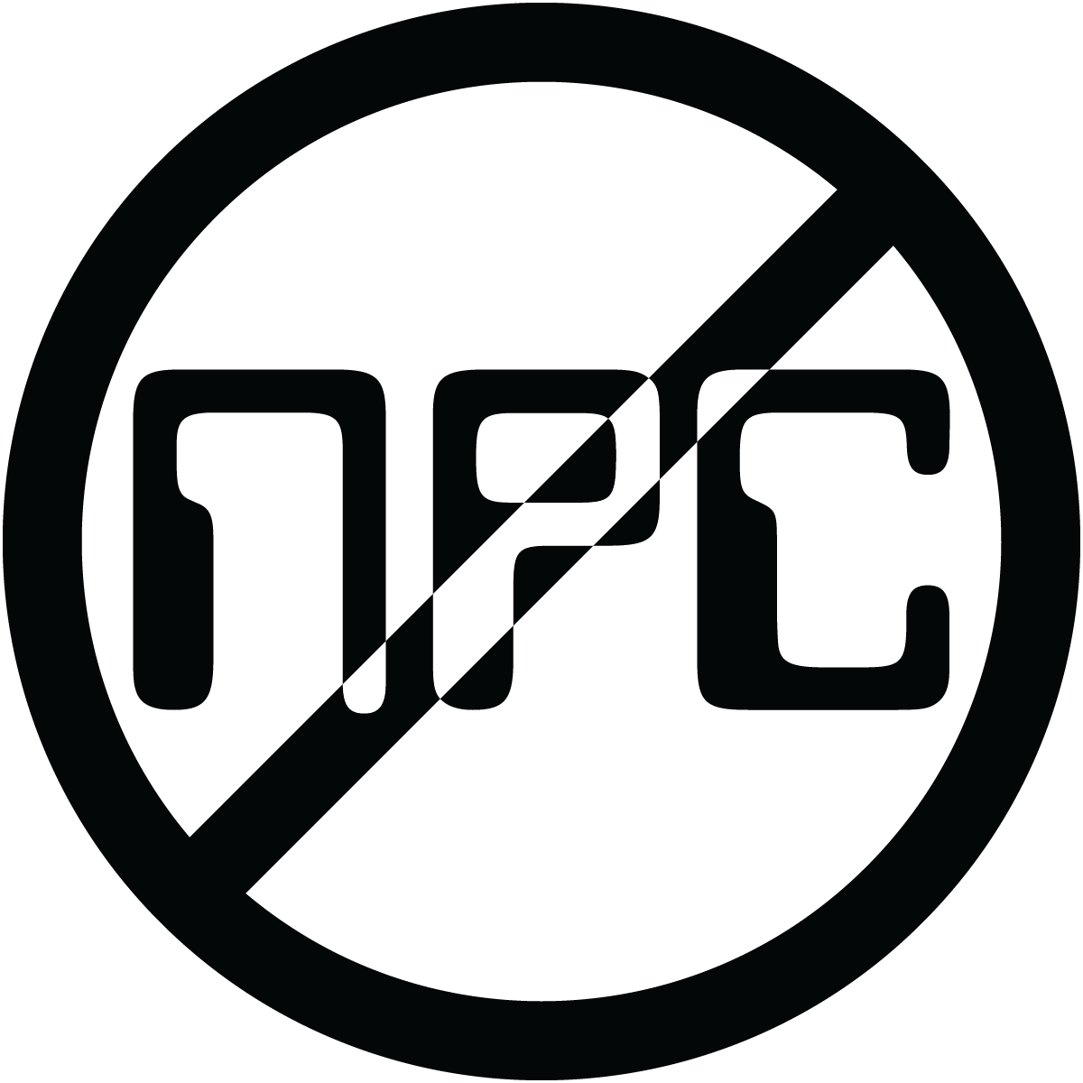 No NPC Sticker 4" (Set of 5)