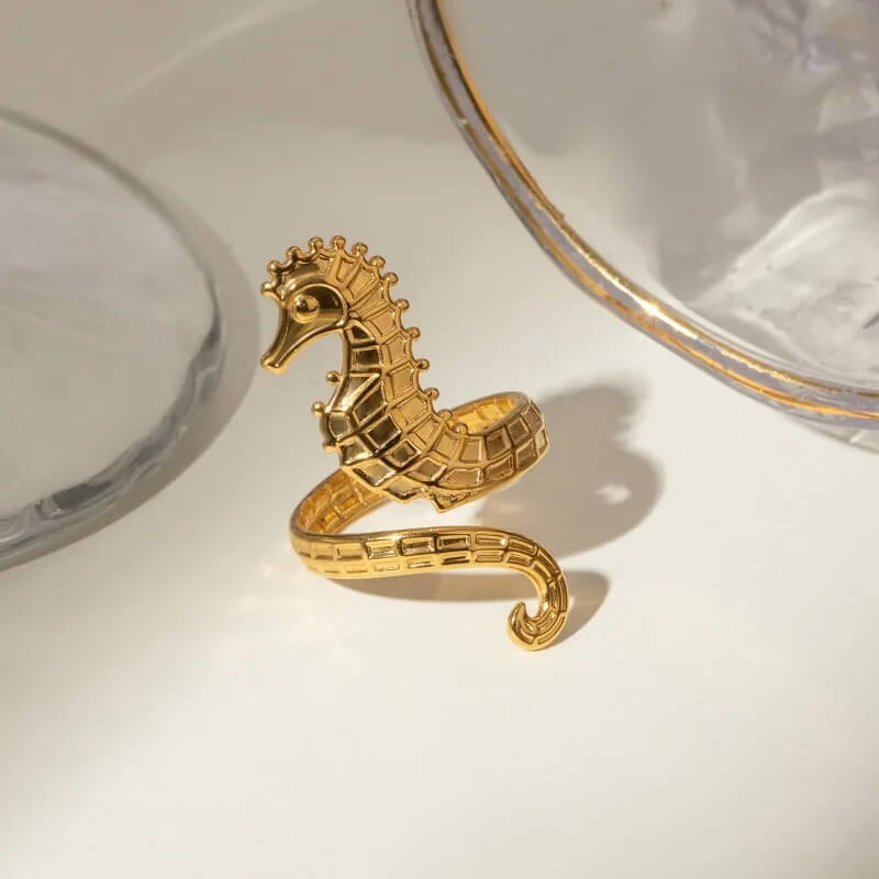 Bague Hippocampe Dorée