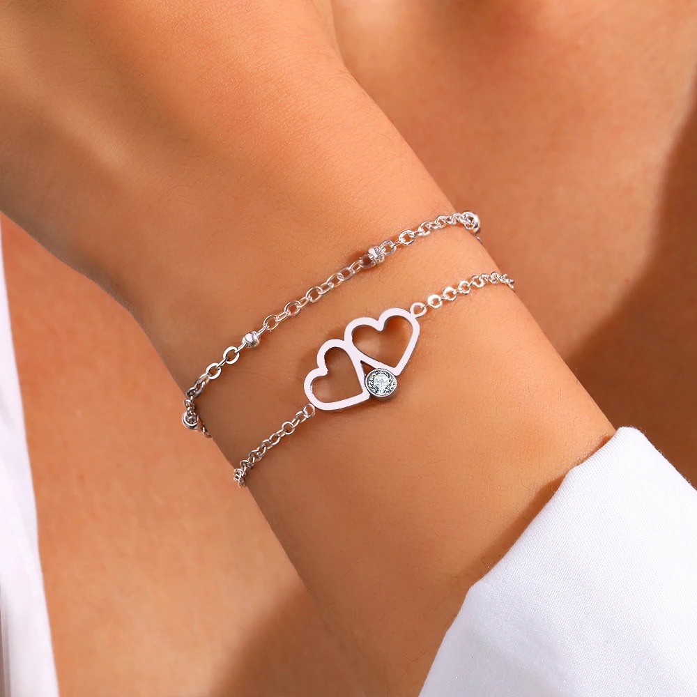 Bracelet cœur double
