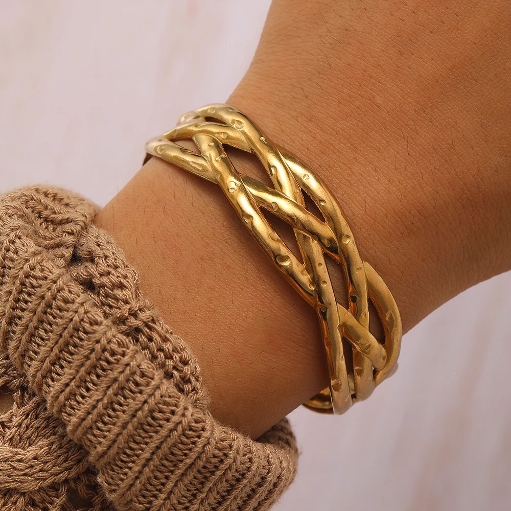 Bracelet tressé en or