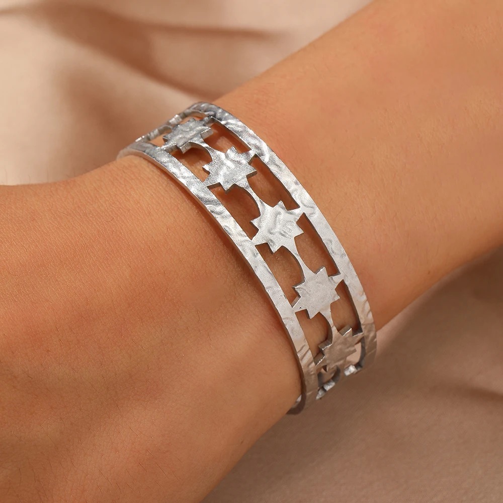 Bracelet Argenté avec Étoiles