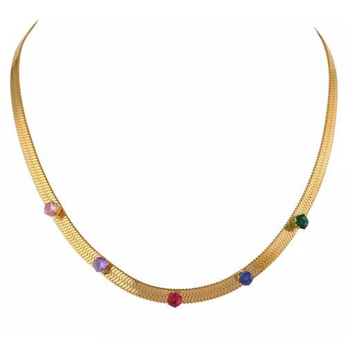Collier en or maille plate 