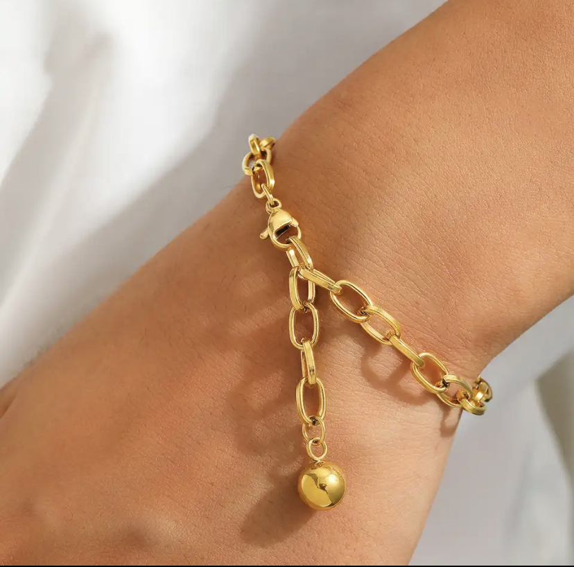 Bracelet en or à gros maillons