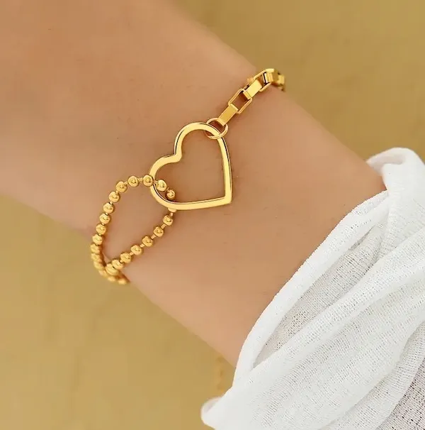 Bracelet en or cœur