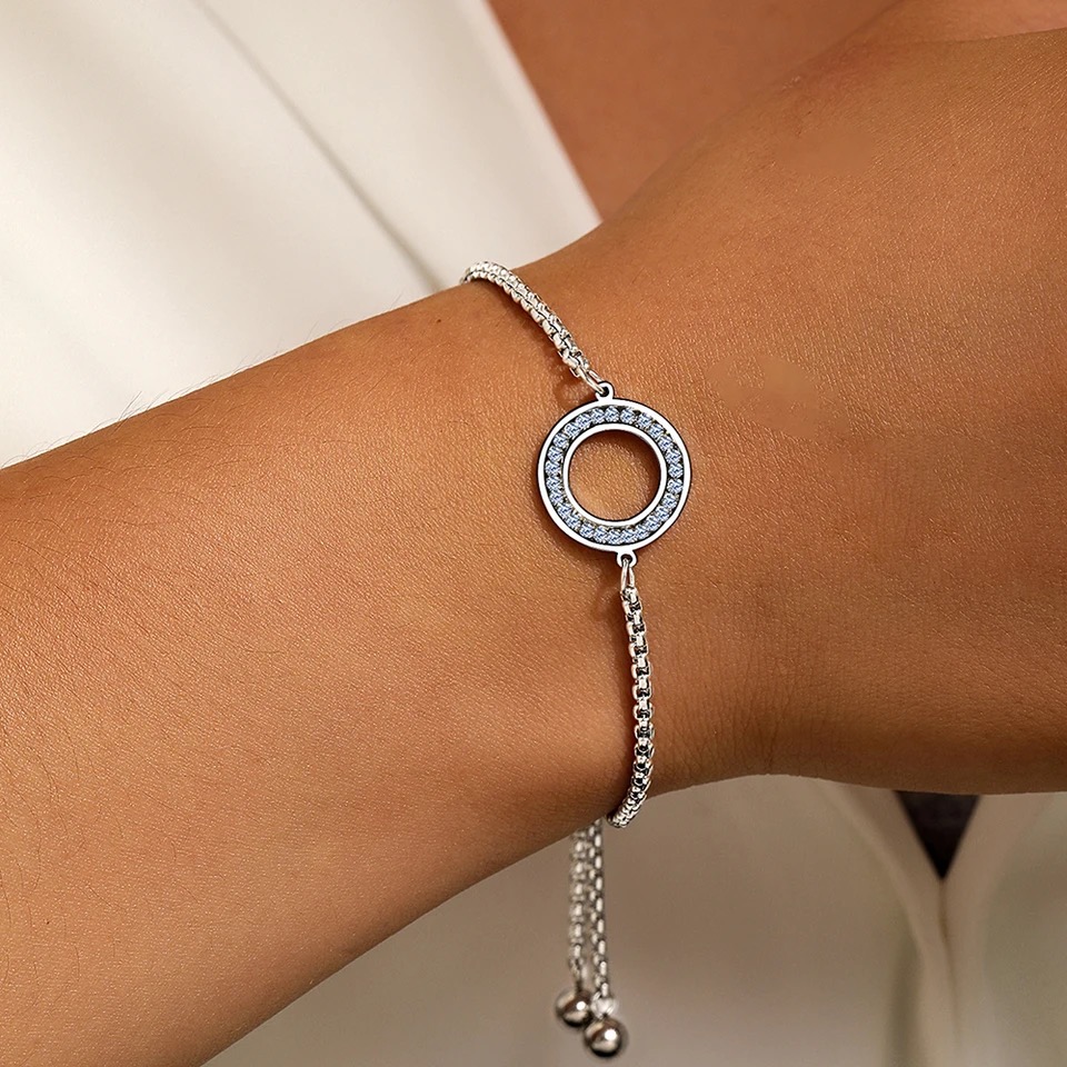 Bracelet cercle argenté 