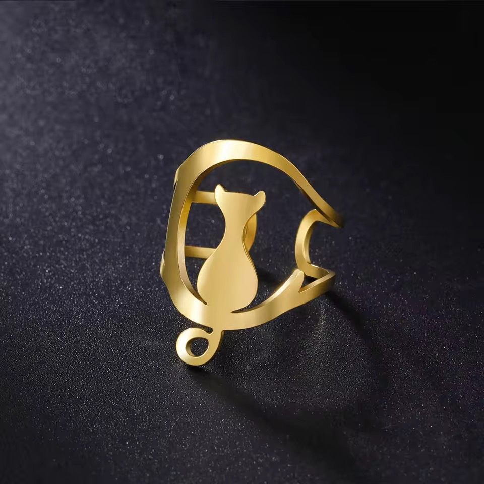 Bague avec motif de chat