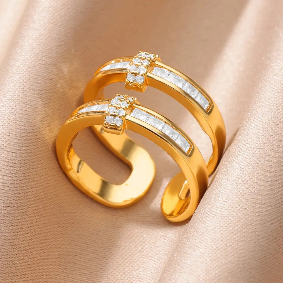 Bague en or double