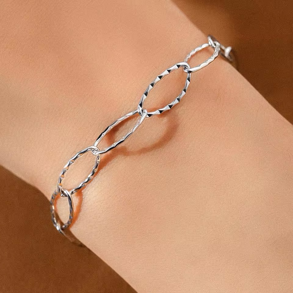 Bracelet en argent grosse maille