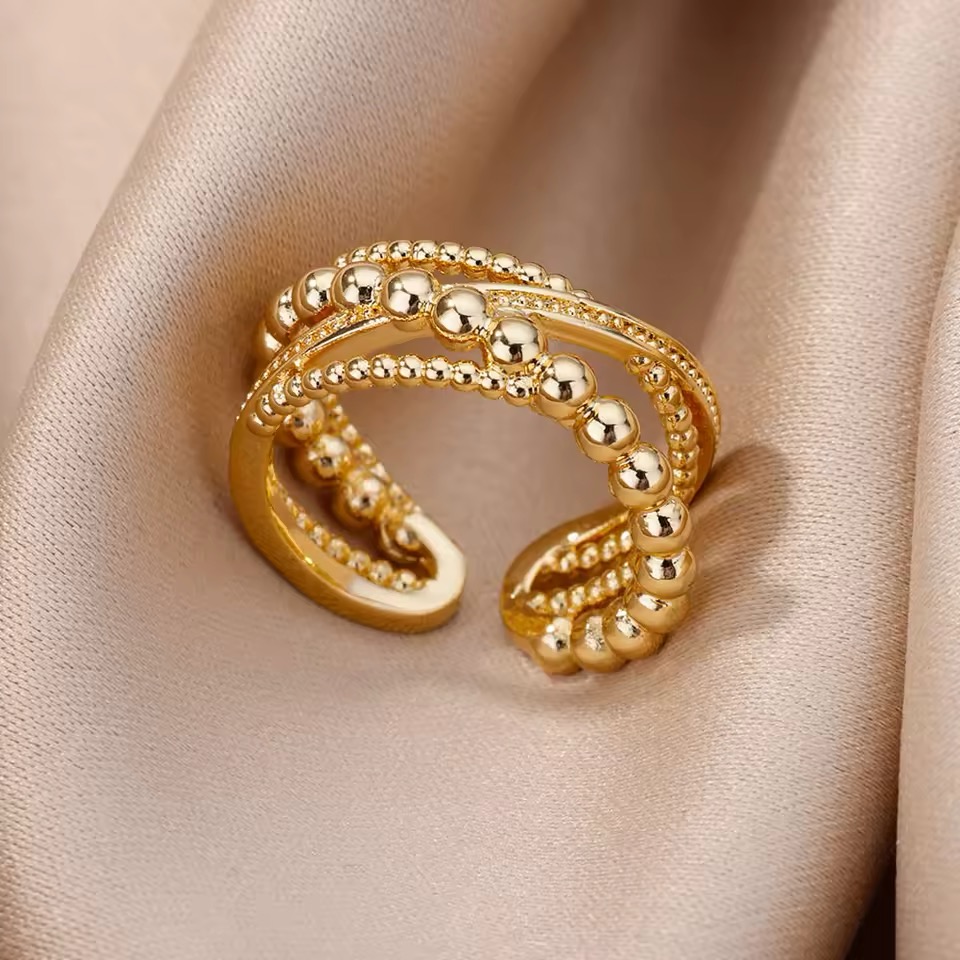 Bague en or multirangs