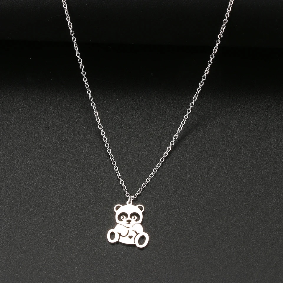 Collier pendentif ourson en argent