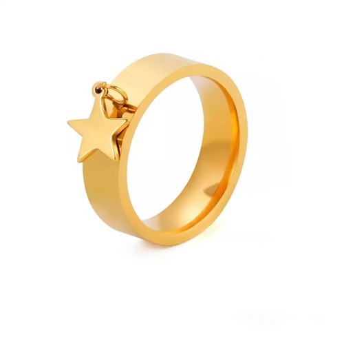 Bague en or avec pendentif étoile