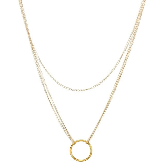 Collier à double chaîne cercle