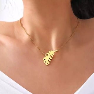 Collier Feuille Dorée
