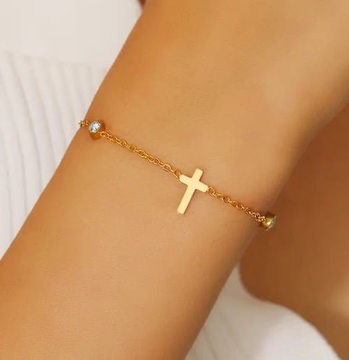 Bracelet croix doré