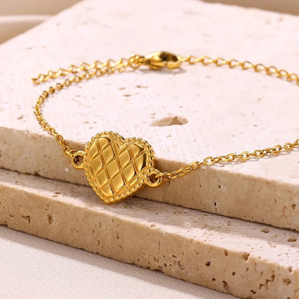 Bracelet en or avec coeur original