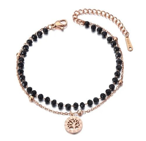 Bracelet en or rose avec arbre de vie