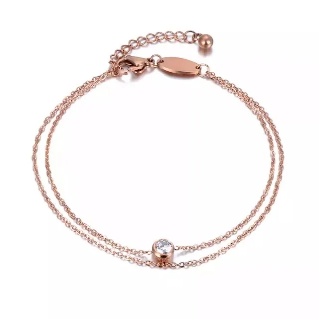 Bracelet en or rose avec oxyde de zirconium