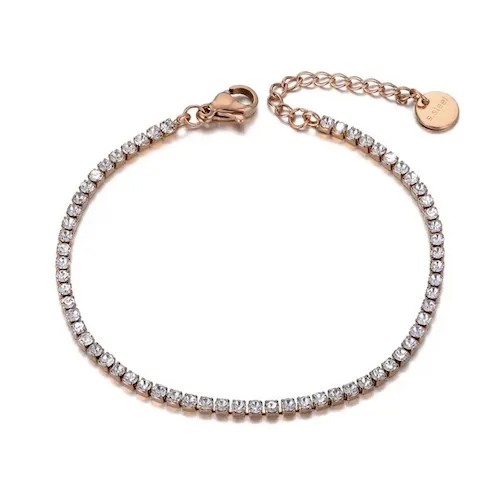 Bracelet en or rose avec oxydes de zirconium