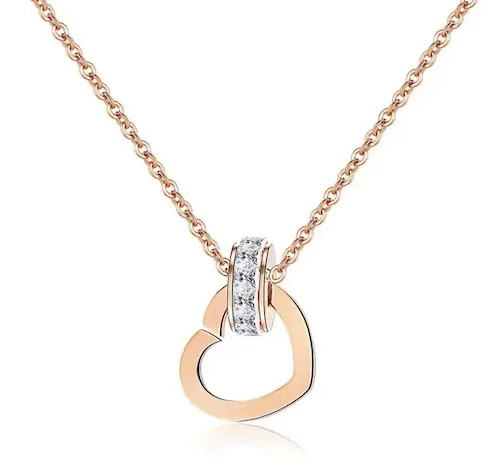 Collier cœur en or rose