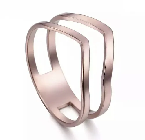 Bague moderne en métal or rose