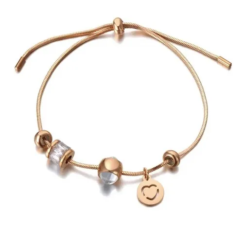 Bracelet en or rose avec breloques