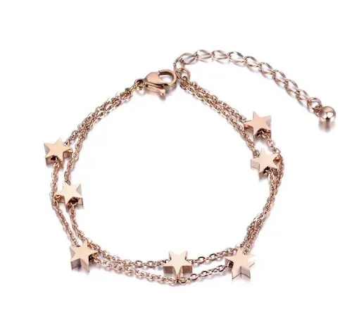 Bracelet étoilé or rose