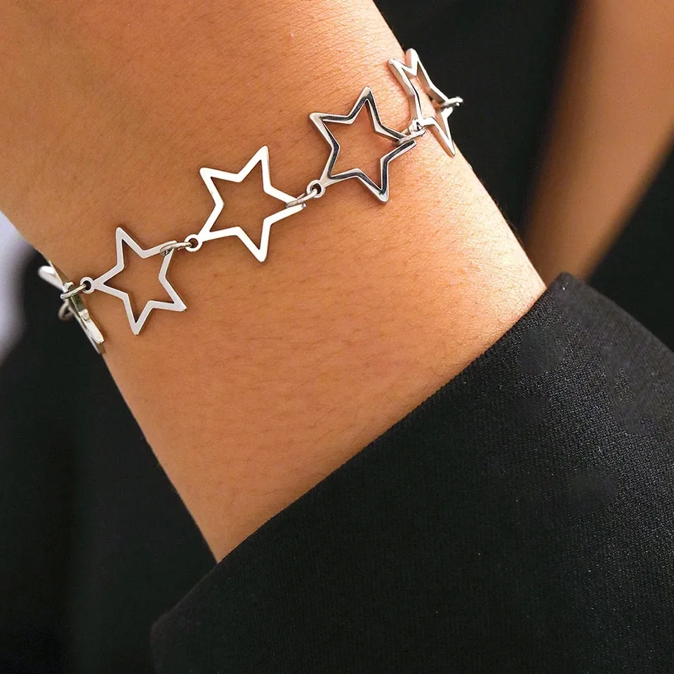 Bracelet étoilé en acier inoxydable