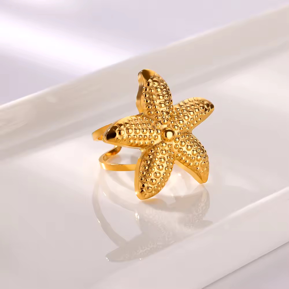 Bague étoile de mer en or