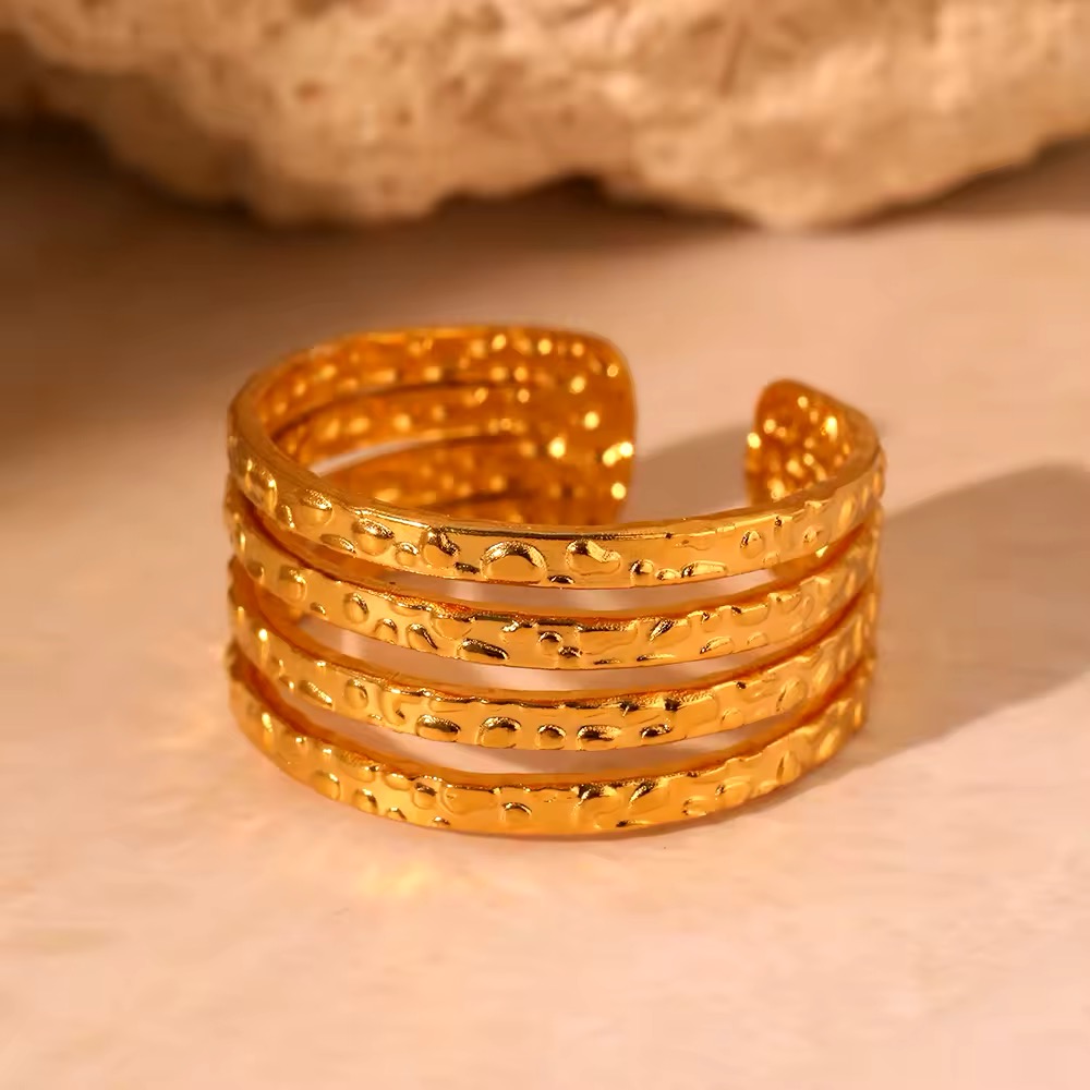 Bague plusieurs rangs acier inoxydable
