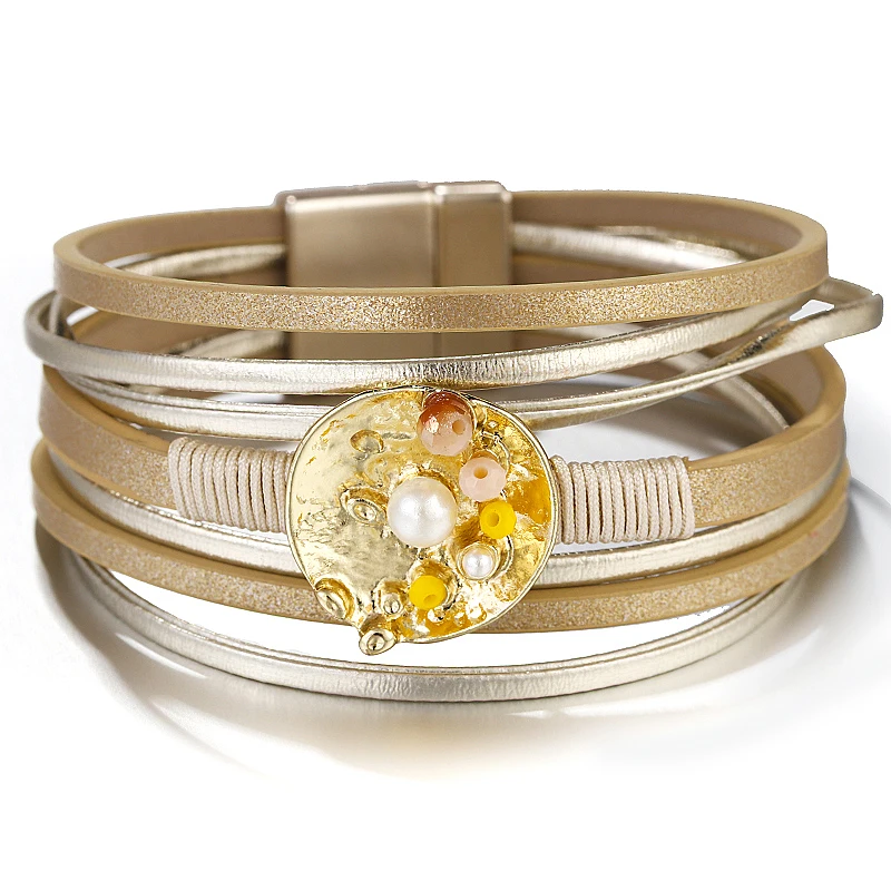 Bracelet multi-rangs doré