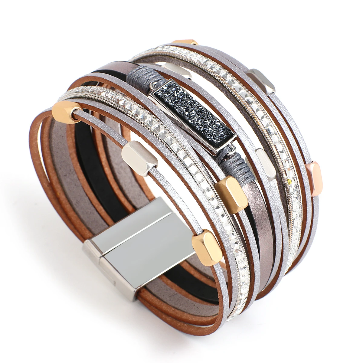 Bracelet en cuir multi-brins