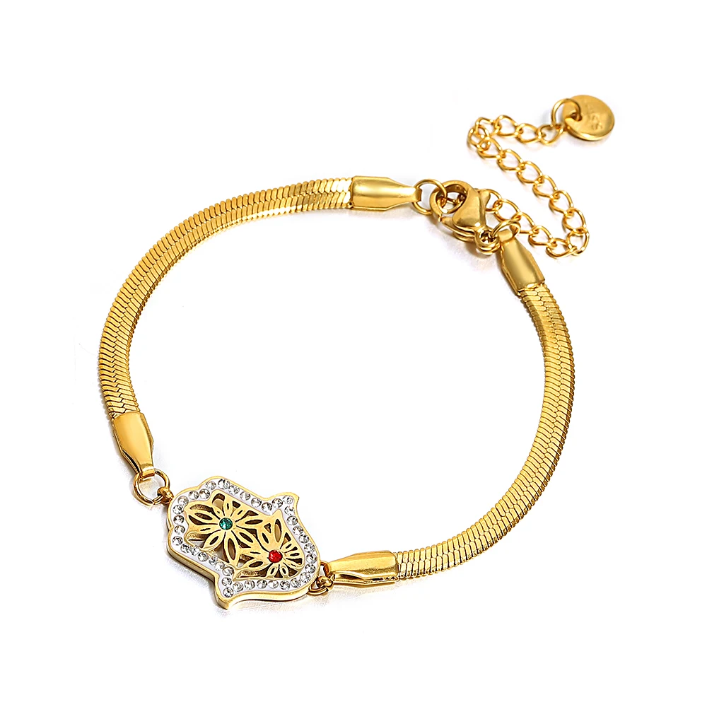 Bracelet main de Fatima doré