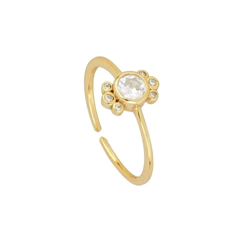 Bague en or avec pierre centrale