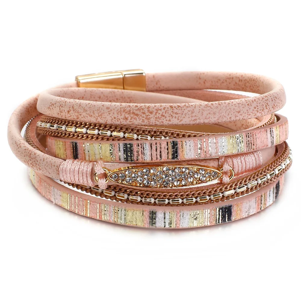 Bracelet multi-rangs rose
