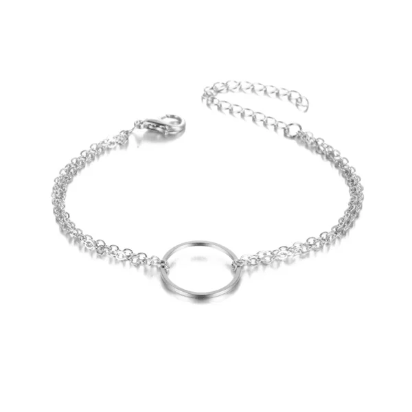 Bracelet cercle argenté femme