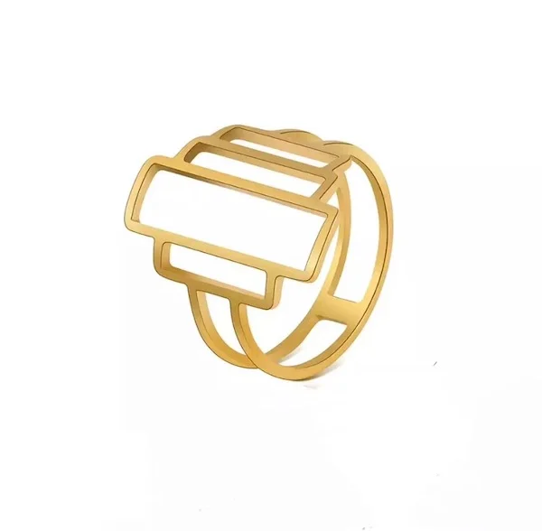 Bague géométrique dorée